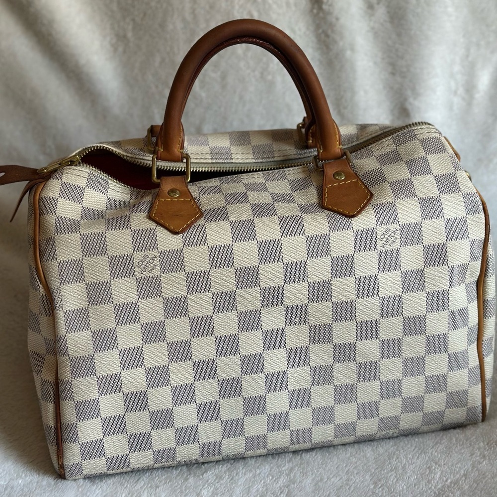 Authentic Louis Vuitton Speedy 30 Damier Azur